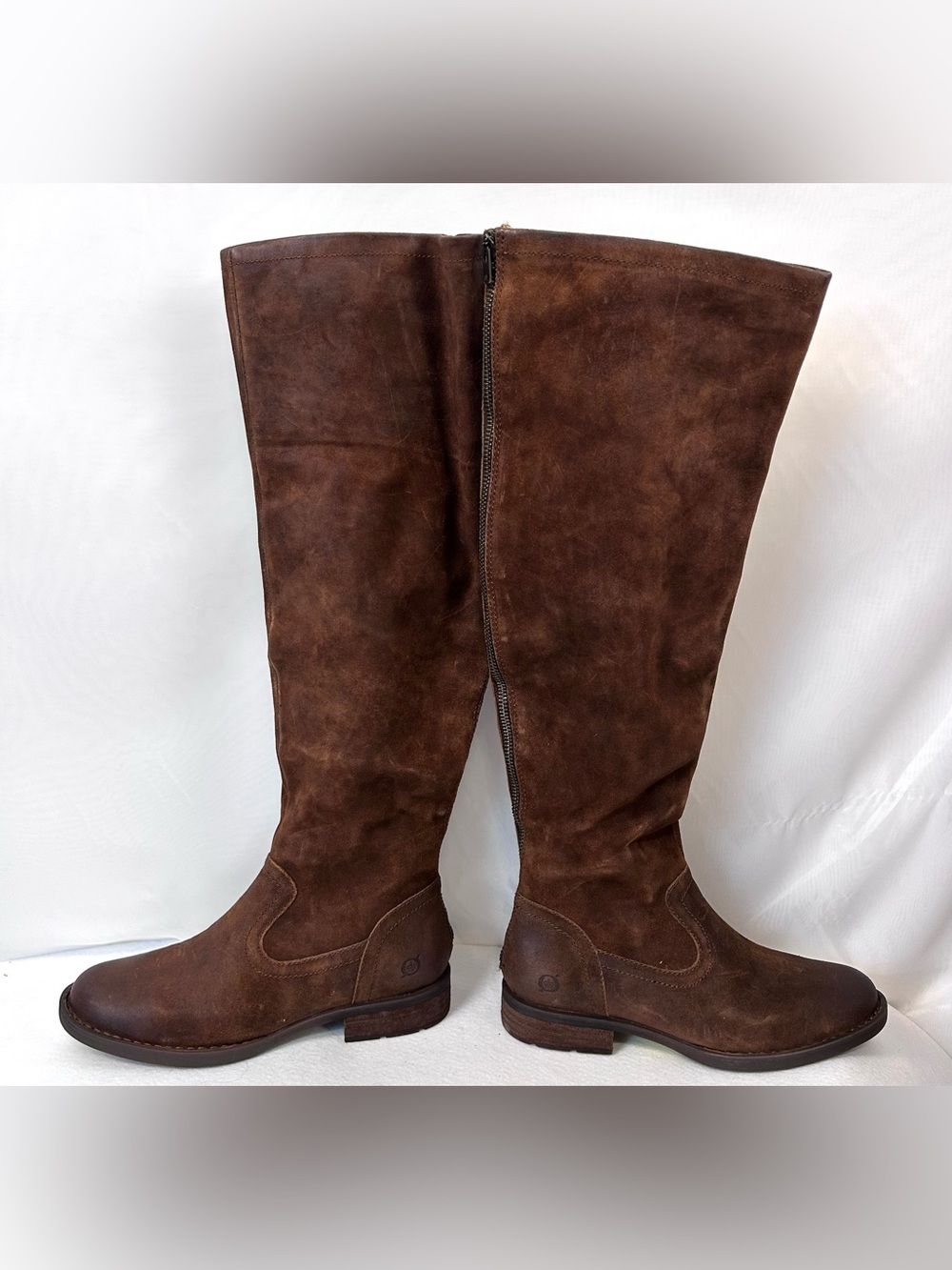 New Born Borman Brown Distressed Suede Knee High Womens Boots / Sz 6